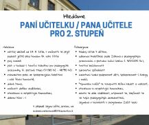 Hledáme paní učitelku / pana učitele pro 2. stupeň